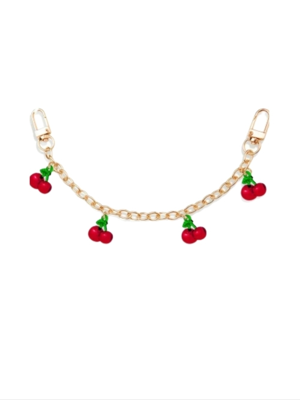 Cherry Bag Charm Chain Gold Tone Cute Fruit Purse Charm NWT [COPY]